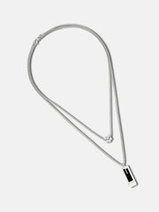 The Neo-Halo Multi-Layer Necklace - Metallic Silver