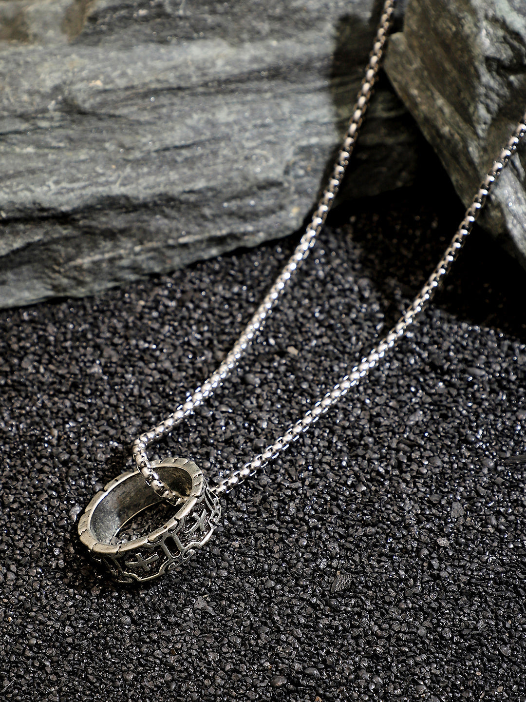 The Imperial Crucifix Pendant Necklace - Metallic Silver