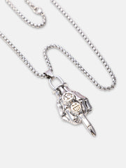 The Skelly Pendant Necklace - Metallic Silver