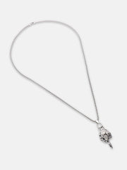 The Skelly Pendant Necklace - Metallic Silver