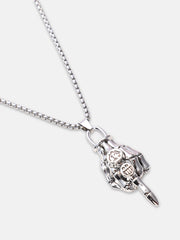 The Skelly Pendant Necklace - Metallic Silver