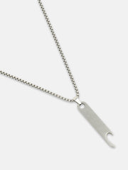 The Blade Pendant Necklace - Metallic Silver