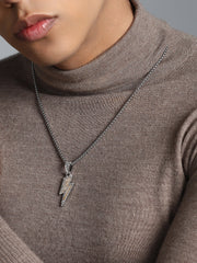 The Bijou-Flash Pendant Necklace - Metallic Silver