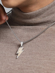 The Bijou-Flash Pendant Necklace - Metallic Silver