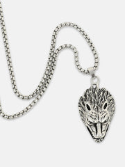 The Wolf Pendant Necklace - Metallic Silver
