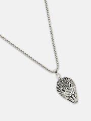 The Wolf Pendant Necklace - Metallic Silver