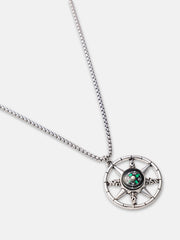 The Compass Pendant Necklace - Metallic Silver