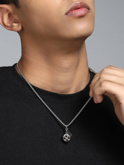 The Dice Pendant Necklace - Metallic Silver