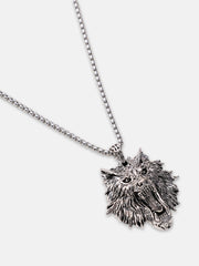 The Leo Pendant Necklace - Metallic Silver