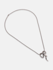The Serpent Pendant Necklace - Metallic Silver
