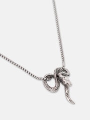 The Serpent Pendant Necklace - Metallic Silver
