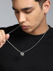 The Regal-Halo Pendant Necklace - Metallic Silver