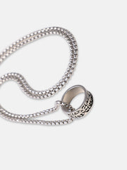 The Regal-Halo Pendant Necklace - Metallic Silver