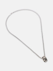 The Regal-Halo Pendant Necklace - Metallic Silver