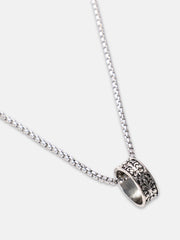 The Regal-Halo Pendant Necklace - Metallic Silver