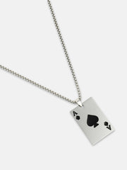 The Ace Pendant Necklace - Metallic Silver