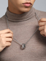 The Tire Pendant Necklace - Metallic Silver