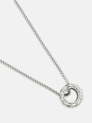 The Tire Pendant Necklace - Metallic Silver