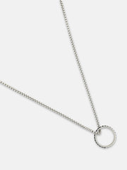 The Link-Halo Pendant Necklace - Metallic Silver