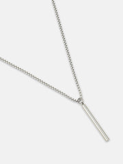 The Rod Pendant Necklace - Metallic Silver