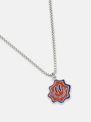 The Fluid-Smile Pendant Necklace - Metallic Silver