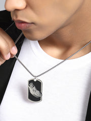 The Winged Pendant Necklace - Metallic Silver