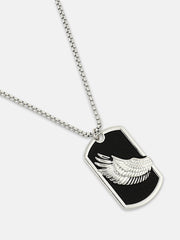 The Winged Pendant Necklace - Metallic Silver