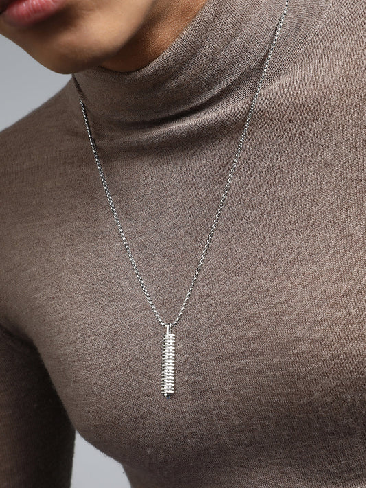 The Ripple Pendant Necklace - Metallic Silver