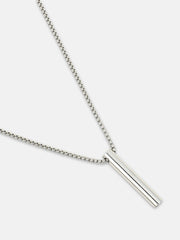 The Pipe Pendant Necklace - Metallic Silver