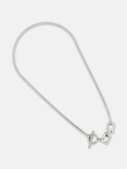 The Zig-Saw Pendant Necklace - Metallic Silver