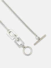 The Zig-Saw Pendant Necklace - Metallic Silver