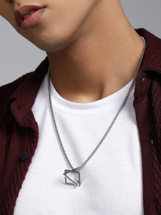 The Quad Pendant Necklace - Metallic Silver