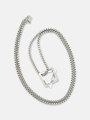 The Quad Pendant Necklace - Metallic Silver