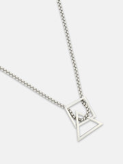 The Quad Pendant Necklace - Metallic Silver