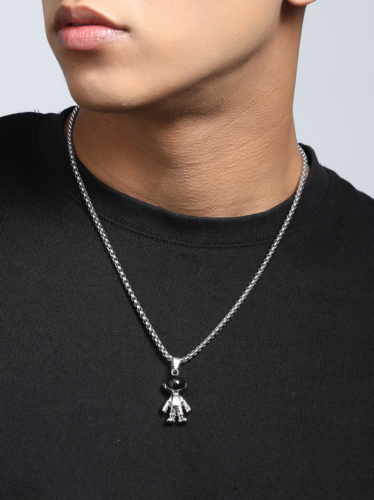 The Astranaut Pendant Necklace - Metallic Silver