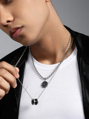 The Spool Pendant Necklace - Metallic Silver