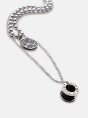 The Spool Pendant Necklace - Metallic Silver