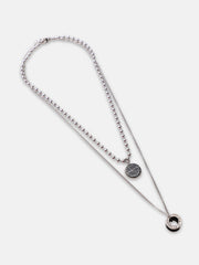 The Spool Pendant Necklace - Metallic Silver
