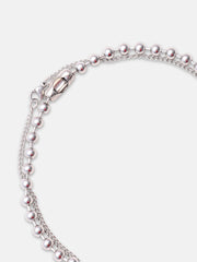 The Spool Pendant Necklace - Metallic Silver
