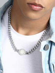 The Roma Pendant Necklace - Metallic Silver