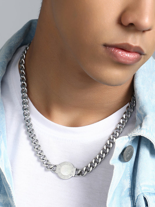 The Roma Pendant Necklace - Metallic Silver