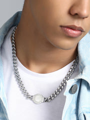The Roma Pendant Necklace - Metallic Silver