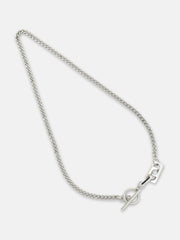 The Zig-Saw Pendant Necklace - Metallic Silver