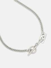 The Zig-Saw Pendant Necklace - Metallic Silver