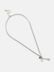 The dumbell Pendant Necklace - Metallic Silver