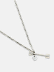The dumbell Pendant Necklace - Metallic Silver