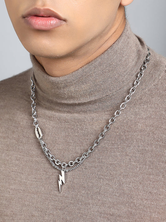 The Flash Pendant Necklace - Metallic Silver