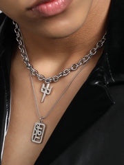 The Oriental Pendant Necklace - Metallic Silver