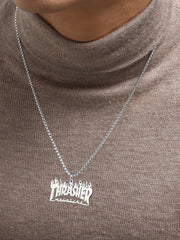 The Trasher Pendant Necklace - Metallic Silver