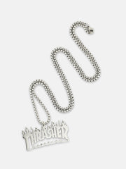 The Trasher Pendant Necklace - Metallic Silver